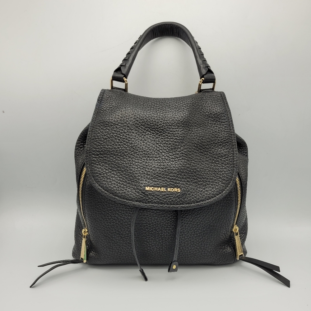 Michael Kors Black Leather Backpack